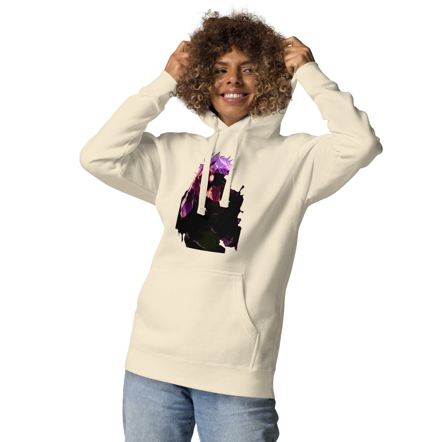 Bone infinity streetwear hoodie featuring minimal urban design, oversized hood and split pocket details