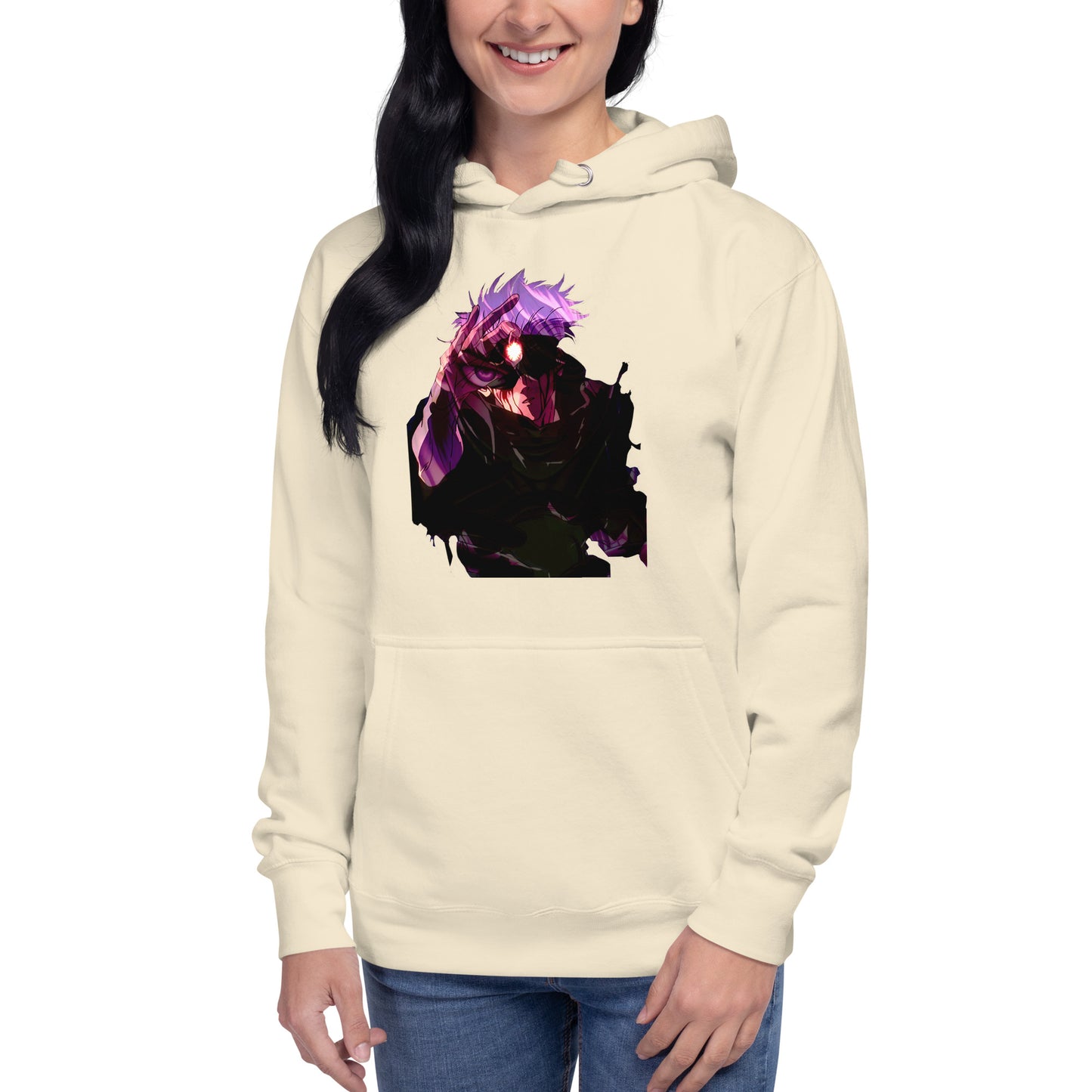 Bone infinity streetwear hoodie featuring minimal urban design, oversized hood and split pocket details
