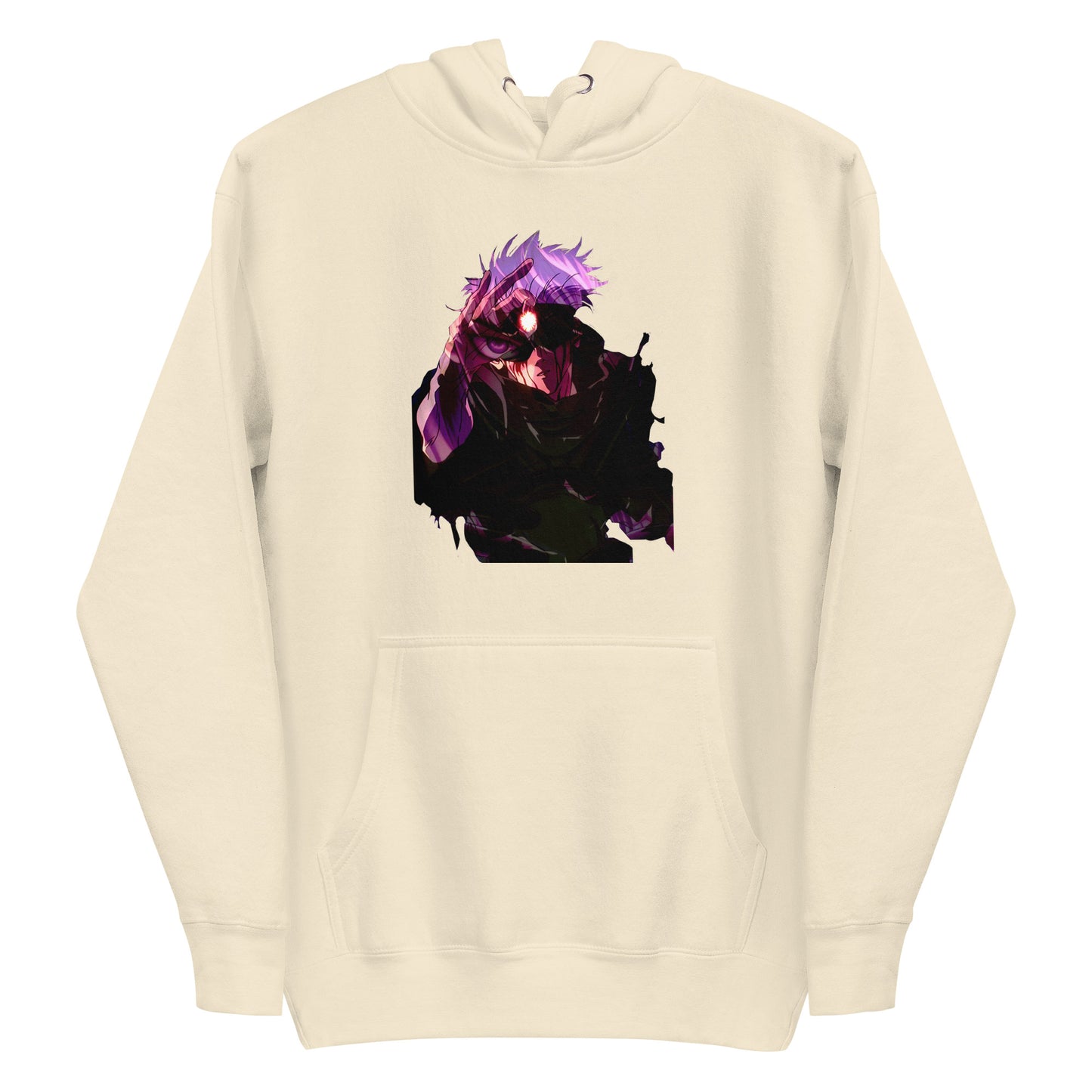 Bone infinity streetwear hoodie featuring minimal urban design, oversized hood and split pocket details