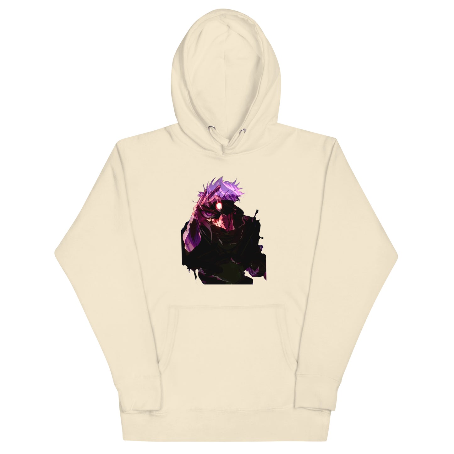 Bone infinity streetwear hoodie featuring minimal urban design, oversized hood and split pocket detail