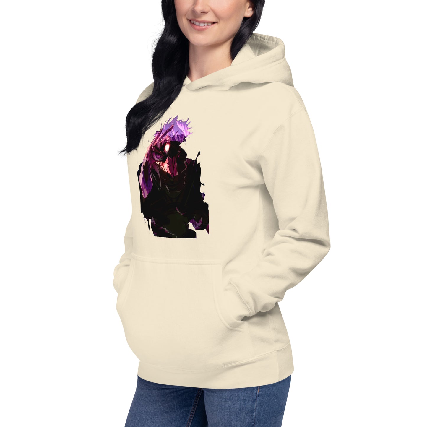 Bone infinity streetwear hoodie featuring minimal urban design, oversized hood and split pocket details