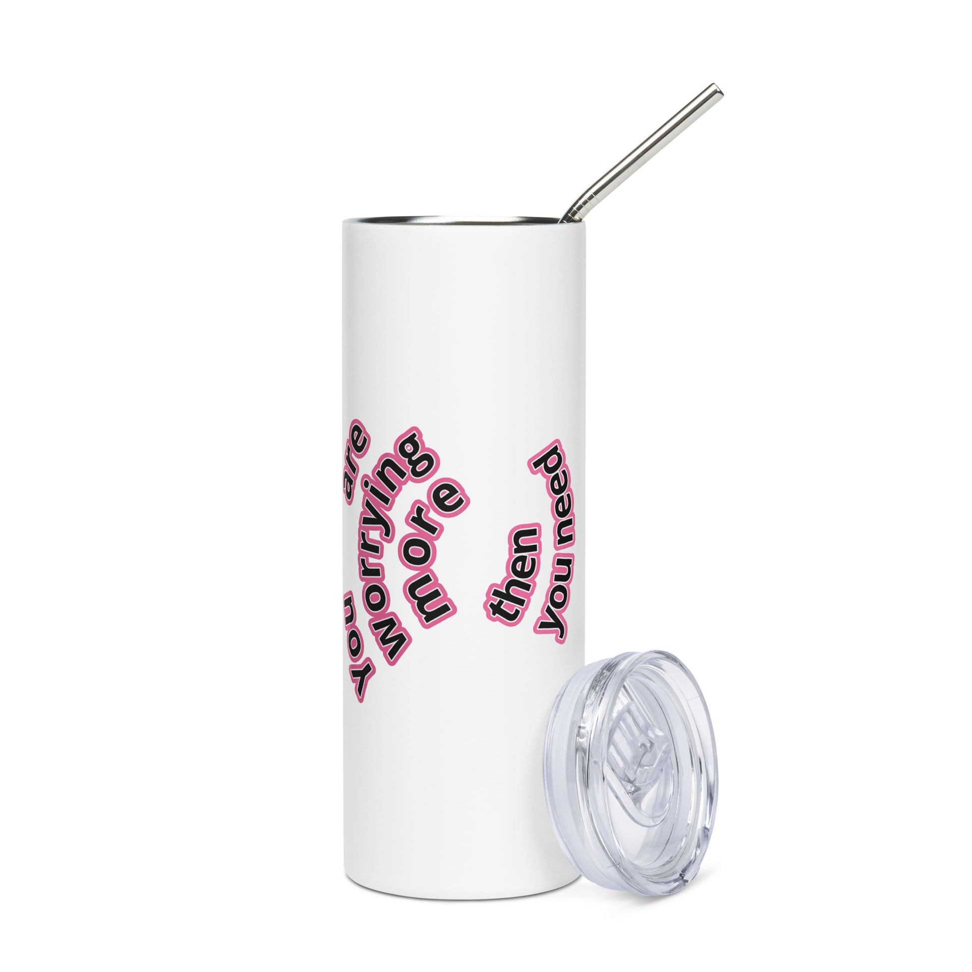 Customized 20oz stainless steel tumbler with artistic design and sliding lid