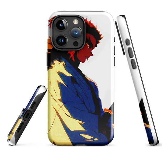 Black iPhone case with vibrant red and orange ablaze Naraku demonic flame design